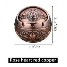 1pc The Retro-Style Bronze Ashtray With 2D Patterns Of Peacocks And Roses Is Durable And Good-Looking. It Is Suitable For Boyfriends And Can Also Be Used As A Jewelry Box. It Is A Great Choice For Giving As A Gift On Christmas, Father's Day And Valentine's Day