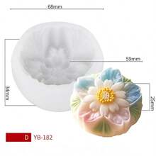 1 个樱花形麻糬/馒头硅胶模具，适用于自制月饼、绿豆糕和糕点 - 白色 - 查看 16