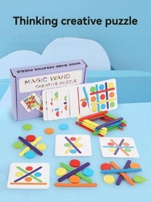 Wooden Rainbow Stick Thinking Puzzle Toy, Children's Matching Puzzle Game Montessori Toys, Puzzle Toys, Early Educational Toys,/ Day/Christmas Gift