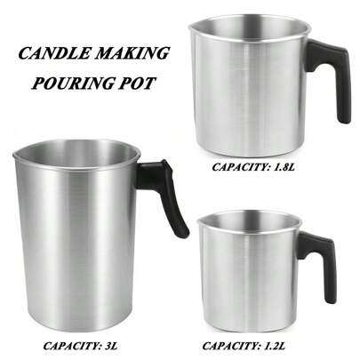 3 Litre Kapasiteli Mum Eritme Kabı, Kazan Tipi Mum Eritme Cihazı, Sızdırmaz Dökme Sürahisi, Soya Mumu Eritme Cihazı
