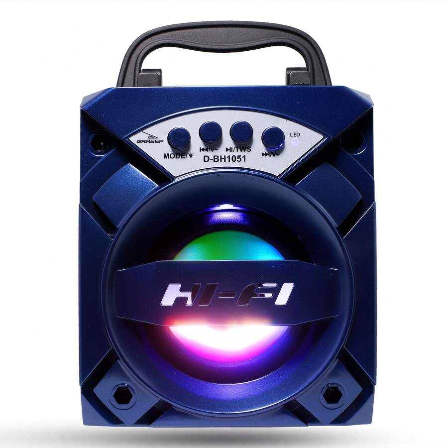 Bluetooth Sound Box Portable Speaker RGB Fm Integrated TWS Support Cell Phone Connection P2 Pendrive Usb Mp3 - Màu xanh lam - Xem 1