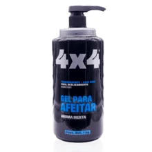 GEL PARA AFEITAR 4*4 MENTA 1kg gel de afeitado profesional uso casero olor a menta 1kg - Azul - Ver 1