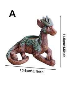 1個創意樹龍擺件盆栽，多肉盆栽，花園雕像，辦公桌裝飾飾品，給自然愛好者的用品，適合朋友和家人的禮物，花園/客廳/辦公室裝飾飾品 - 彩色 - 查看 5