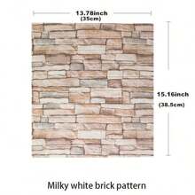 10入組3d泡沫磚紋壁紙,自粘式可拆卸防水牆面裝飾適用於臥室、廚房、客廳、浴室