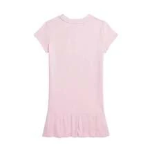 Ralph Lauren 童装 Lauren 童装 女童 2 6X Big Pony 褶皱棉质平纹针织 T 恤连衣裙 - 粉色 - 查看 3