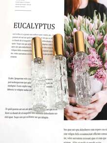 迷你玻璃香水瓶，4 个空可再填充香水喷雾瓶，适合旅行的便携式香水细喷雾瓶，以及用于化妆品和护肤品的迷你透明分体瓶（10 毫升） - 彩色 - 查看 5