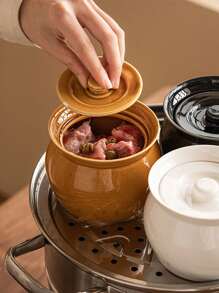 Nồi đất nung, nồi hầm nhỏ huyện Sa, tỉnh Giang Tây, nồi gốm dùng trong gia đình, nồi hầm kiểu cổ có nắp đậy, chịu nhiệt, thích hợp để hấp, hầm, sử dụng trong lò vi sóng và lò nướng. - Nhiều màu - Xem 6