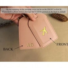Customized Hot-Stamping Leather Passport Cover Luggage Tag | Wedding Anniversary Travel Gift | Personalized Monogrammed Travel Wallet Letter Portable,Multifunction,Versatile,Lightweight,Functional,Practical Fashion ,Colorful,Contracted,Kawaii,Vacay Vibes/Vacation,Minimalist,Basics,Solid Color Hot Pink,Royal Blue Custom,Unique Finds,Winter Fashion,Christmas/Holiday Gift,Personalized Gifts For Women,Purses And Bags,Card Holder Ideal Gifts For Him Her,Boyfriend,Girlfriend,Friends For Anniversaries,For Christmas,For Holiday/ Vacation,For Outdoors/Outings/Travel/Hiking/Stadium/Sports/Climbing,Customized Passport Case,Street Casual Chic - Multicolor - View 7