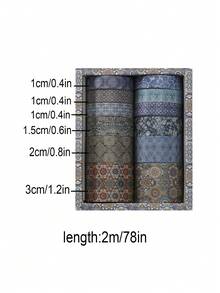 12 Rolls Of Vibrant Bronzing Washi Tape Set - Retro European-InspiredJournal Decorations, DIY Craft Material, Sticker Roll For Hand Accountand Desktop Organization, Made Of High-Quality Paper - Multicolor - View 3