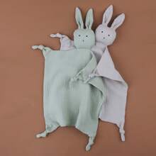 1pc Baby Soft Plain & Printed Rabbit Design Pat Towel - Multicolor - View 8