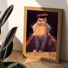 1 Áp phích vải không khung, Tranh mèo ngộ nghĩnh "thảm hại", Canvas nghệ thuật treo tường, Tranh treo tường nghệ thuật, Phòng ngủ, Văn phòng, Phòng khách, Quán cà phê, Quầy bar, Trang trí tường, Trang trí nhà và ký túc xá - Màu tím - Xem 1