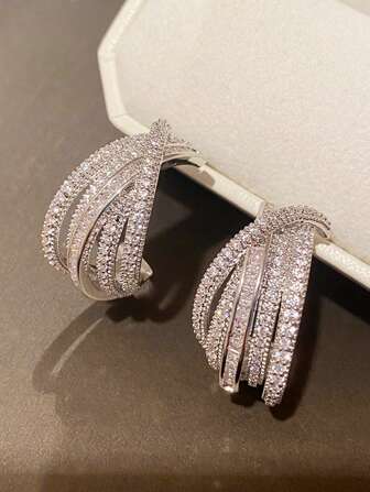 1 par de pendientes de botón con circonita cúbica de moda, regalo de joyería para mujeres, fiesta, compromiso, aniversario, Día de la Madre, Día de San Valentín