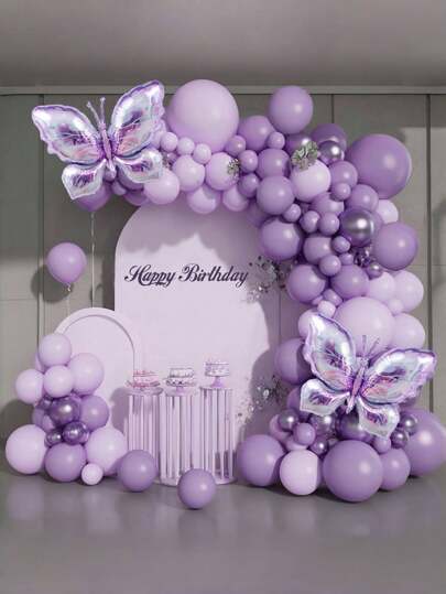 126 件紫色气球花环拱门套装，婚礼装饰，生日派对装饰，周年纪念装饰，毕业装饰，节日装饰，母亲节装饰，室内外装饰，家居装饰，房间装饰，返校情人节
