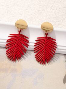 1 Pair Stylish 2025 New Vintage Minimalist Delicate Leaf Design Earrings, Unique Personality Small Accessories, Versatile Gift For Women Daily Wear