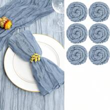 6/12/18/24/30 Pieces Purple Gauze Cheese Cloth Napkins, Multi-Color Optional Cheese Cloth Napkins Bali Cheese Cloth Napkins, Rustic Bohemian Lavender Napkins, Lavender Napkins For Family Dinners, Restaurants, Wedding Receptions, Dinners, Holiday Parties, Table Decorations