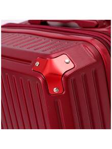 Hand Luggage Top, Top, Top.. New Suitcase With Portable Charger Adapter System, USB Port, High Quality Polycarbonate With Metal Protection, Anti-Theft Zipper, Lock With International Flight Code, 360° Double Wheels With Extender And Metal Handle - Màu Đỏ Sâu - Xem 7