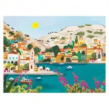 1 قطعة لوحة الماس 5D اصنعها بنفسك مناظر شاطئ البحر وشجرة جوز الهند المكتملة مربع أو دائري تجميع الماس شلال المشهد الجبلي للبالغين مناسب للمبتدئين ديكور المنزل