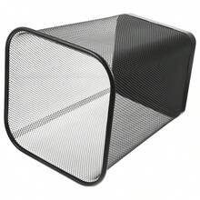 Bote De Basura Metalico De Malla Cuadrado Reforzado Oficina - Negro - Ver 5