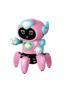 Cyber Robot Pink Spider Girl Dancer 3D Lights Sounds Move Hands - Màu hồng nhạt - Xem 7