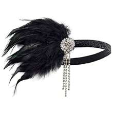 Set de accesorios de estilo charlestón de los años 20, adecuado para atuendo de los Felices Años 20 - Negro - Ver 4