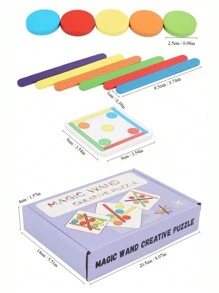 Wooden Rainbow Stick Thinking Puzzle Toy, Children's Matching Puzzle Game Montessori Toys, Puzzle Toys, Early Educational Toys,/ Day/Christmas Gift