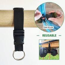 1入便攜式黑色尼龍行李帶固定器手提包夾野外攀登配件行李額外綁帶夾披風固定器，重型行李綁帶，隨身携帶行李、手提行李、行李箱綁帶皮帶旅行用品 - 彩色 - 查看 7