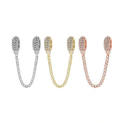 1pc Vintage Heart & Starry Sky Rhinestone Chain Beaded Bracelet/Necklace Decor, DIY Jewelry Gift For Her - Material: Zinc Alloy