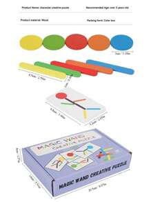 Wooden Rainbow Stick Thinking Puzzle Toy, Children's Matching Puzzle Game Montessori Toys, Puzzle Toys, Early Educational Toys,/ Day/Christmas Gift