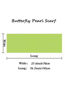 1条优雅秋冬女士仿丝围巾，蝴蝶刺绣，手工串珠，时尚轻薄保暖披肩配饰 - 釘蝴蝶珍珠長絲巾 - 查看 6