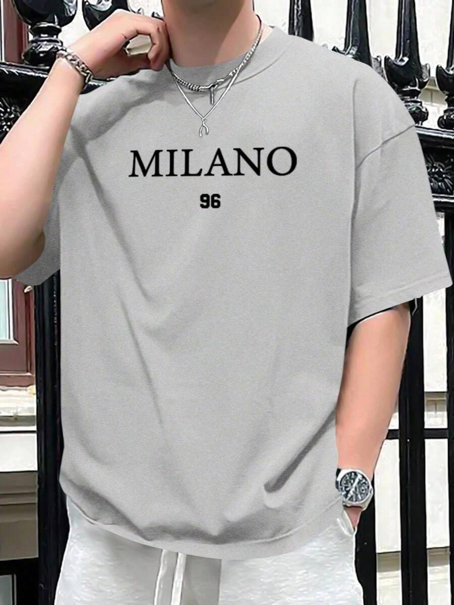 Men T-Shirts - 淺灰色 - 查看 1