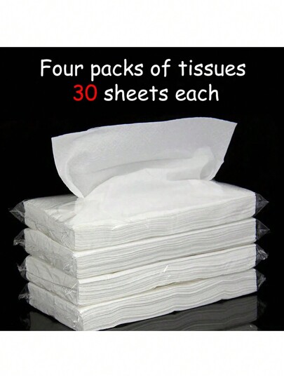 Car Tissue Refill, 4 Packs Facial Tissues For Auto Visor Tissue Holder, Napkin Holder Refill, Car Travel Tissues, Soft And Smooth,Kitchen,Bathroom,Home,Household Suppliers