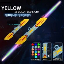 Extendable Rechargeable 16-Color LED Light-Up Dual-Head Rotating Gravity Sensor Expandable  Toy, Flashing Sword, Party Decor, Birthday Gift - Multicolor - View 14