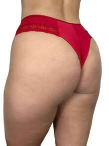 KIT 5 Double Thong Panties With Lace Microfiber Lingerie - 彩色 - 查看 2