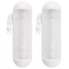 2x Solar Powered Shed Lights LED Light Rechargeable Garage Indoor Garden Outdoor - black+white - View 11