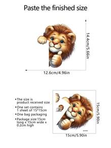 1pc Multi-Style Cute Animal Wall Switch Stickers, Fun 3D Vinyl Decals, Perfect For Bedroom, Bathroom, Easy To Apply And Remove, Aesthetic Home Decor, Room Decoration - Multicolor - View 12