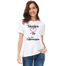Camiseta T-shirt Blusa Profição Tecnico Em Enfermagem Coração  Estampada Basica