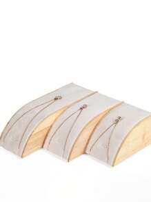 Nuevo soporte de madera para exhibir collares, estante para joyas, soporte curvo para exhibir joyas, empaque de joyas, accesorio de viaje, regreso a la escuela - Multicolor - Ver 7