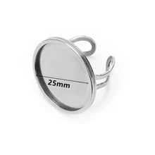 2pcs/Pack Stainless Steel Round Open Bezel Settings, DIY Jewelry Making Supplies - Steel - View 10