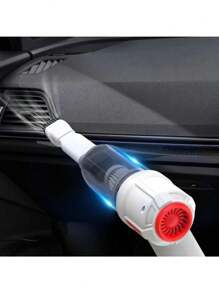 SUITU Car Vacuum Cleaner And Hair Dryer 2 In 1 Cordless Mini Air Duster Electric Cleaning Tool For Computer Keyboards Computers Pianos Pets Laptops - Black - View 1