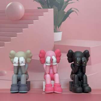 1pc KAWS Toy Model Anime Model Face Covering Violent Bear Home Decoration Desktop Decoration Toy Suitable For Living Room Decoration Gift For Friends, Rock Hand Gesture, Kaws, Room, Anime,Kaws,Room,Anime