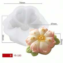 1 个樱花形麻糬/馒头硅胶模具，适用于自制月饼、绿豆糕和糕点 - 白色 - 查看 3