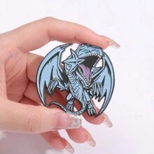 1pc Blue-Eyes White Dragon Badge: A Must-Have For Duel Monsters Fans Halloween Pin For Clothes Bag Charm School