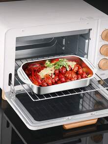 不锈钢烤鱼盘，家用/商用电磁炉或明火烘焙盘，深矩形烤盘，用于炉子上烤鱼 - 不銹鋼色 - 查看 5