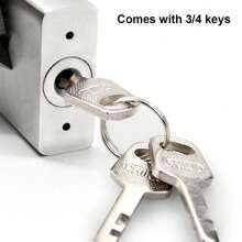 Solid Padlock With Key, Thickened Durable Padlock, Single Open Lock For Higher Security, Safety Lock Suitable For Home Cabinets, School/Gym Lockers, Doors, Fences And More Scenarios - Silver - View 5