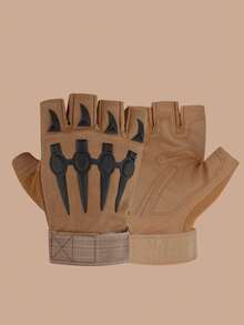 1 Pair Men's Fingerless Gloves, Anti-Slip For Cycling, Outdoor Sports - Multicolor - View 9