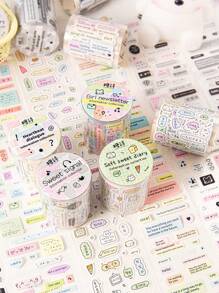 1 Roll Cute Cartoon Korean Style Gukka Stickers, Suitable For Gifts, Office, Home, Marking, Tags, Classrooms, Toys, Student Planner, DIY Decorative Tape Back To School - Multicolor - View 10