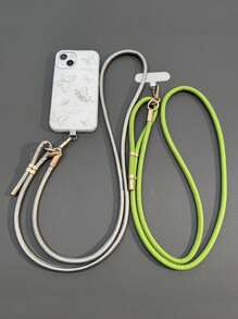 Dual-Clip Shockproof Phone Lanyard, Fashionable Adjustable Crossbody/Halter, High-End Leather Patterned - Multicolor - View 3