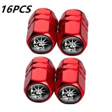 2/4/8/16pcs Luminous Tire Valve Caps, Colorful Cool Glowing Valve Stem Covers For Car, Bicycle, Motorcycle, Universal For Various Tires (Absorb Light To Glow In Dark) - Statue Of Liberty Red - View 17