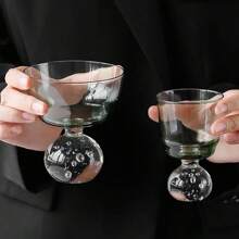 1pc Ins Style Glass Bubble Cup For Coffee, Desserts, Juice Or Water Suitable For Daily Use