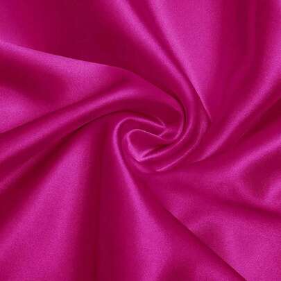 1 件玫瑰红纯色缎面面料，适用于 DIY 礼品包装、连衣裙、衬衫、旗袍、婚纱、派对装饰